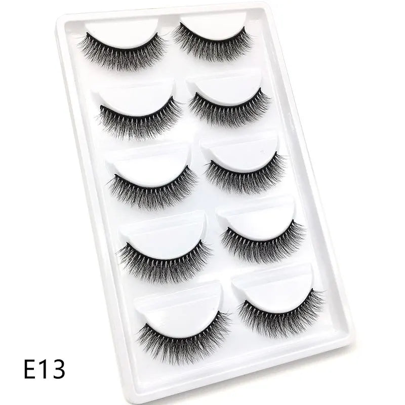 NEW 38 Style 5 Pairs Eyelash Natural 3D Mink False Eyelashes Makeup Fake Eye Lashes Faux Cils Make Up Beauty Tools Wholesale