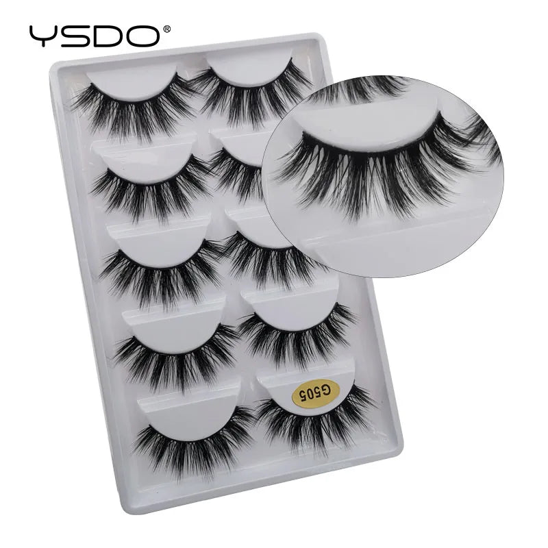 5 Pairs Mink EyeLashes 3D False Lashes winged Thick MakeupEyeLash Dramatic Lashes Natural Volume Soft Fake Eye Lashes g800