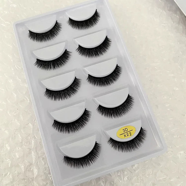 5 pairs 100% Real Mink Eyelashes Faux Cils Natural False Eyelashes 3d Mink Lashes Soft Eyelash Extension Makeup Cilio H13 E-08