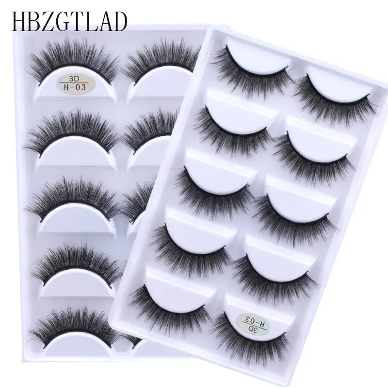 NEW 38 Style 5 Pairs Eyelash Natural 3D Mink False Eyelashes Makeup Fake Eye Lashes Faux Cils Make Up Beauty Tools Wholesale