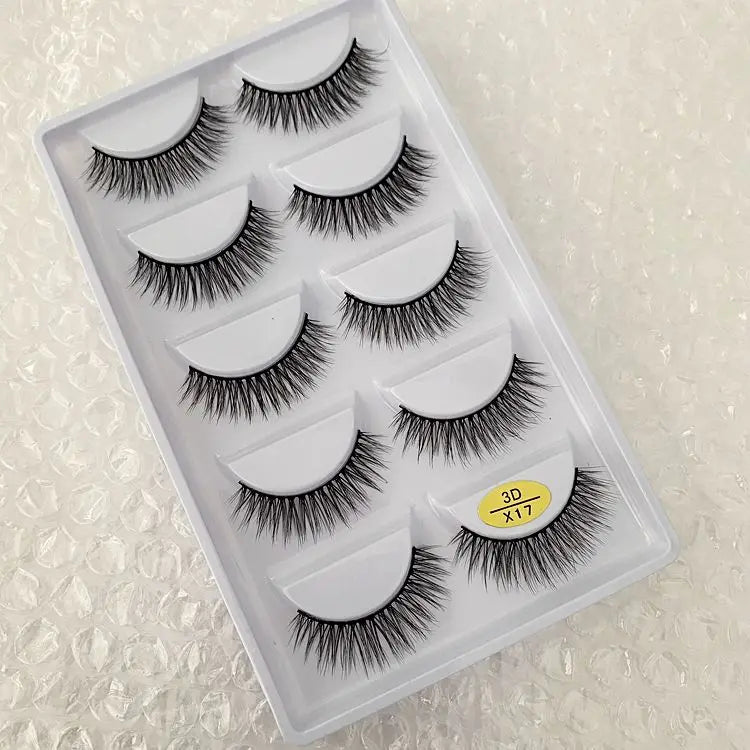 5 pairs 100% Real Mink Eyelashes Faux Cils Natural False Eyelashes 3d Mink Lashes Soft Eyelash Extension Makeup Cilio H13 E-08