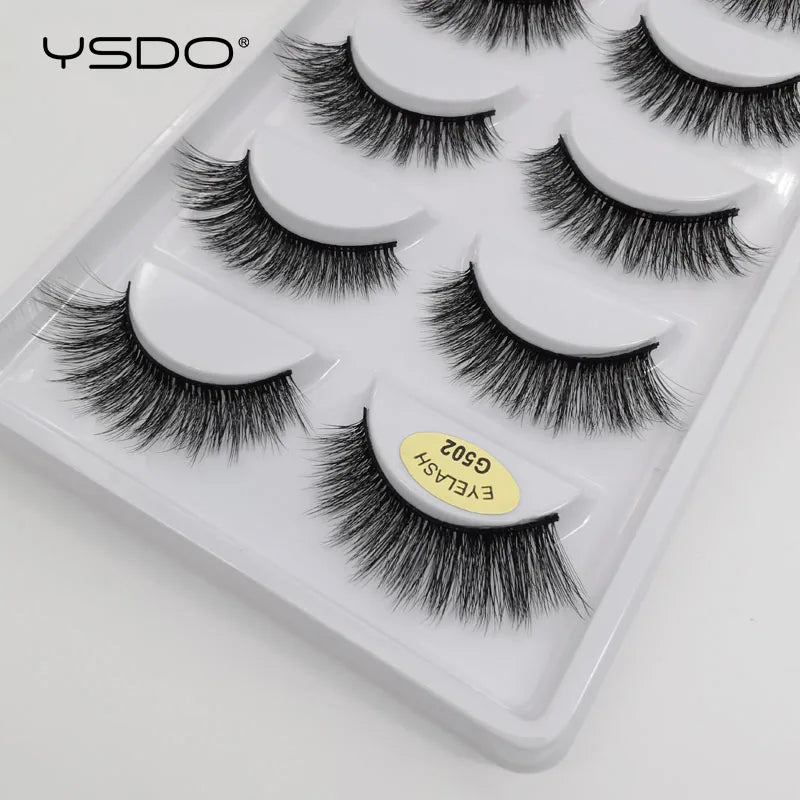 5 Pairs Eyelashes 3d Mink Lashes Eyelash Extension Natural False Eyelashes Volume Lashes Maquillaje Mink Eyelashes Makeup Cilios