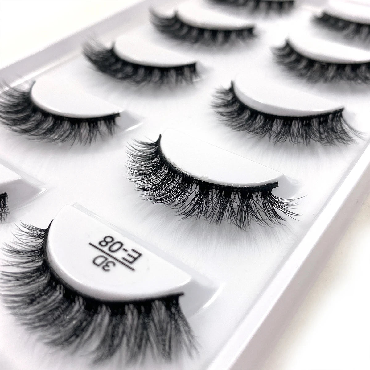 5 pairs 100% Real Mink Eyelashes Faux Cils Natural False Eyelashes 3d Mink Lashes Soft Eyelash Extension Makeup Cilio H13 E-08