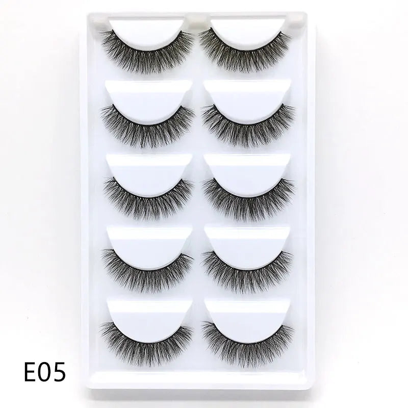 NEW 38 Style 5 Pairs Eyelash Natural 3D Mink False Eyelashes Makeup Fake Eye Lashes Faux Cils Make Up Beauty Tools Wholesale