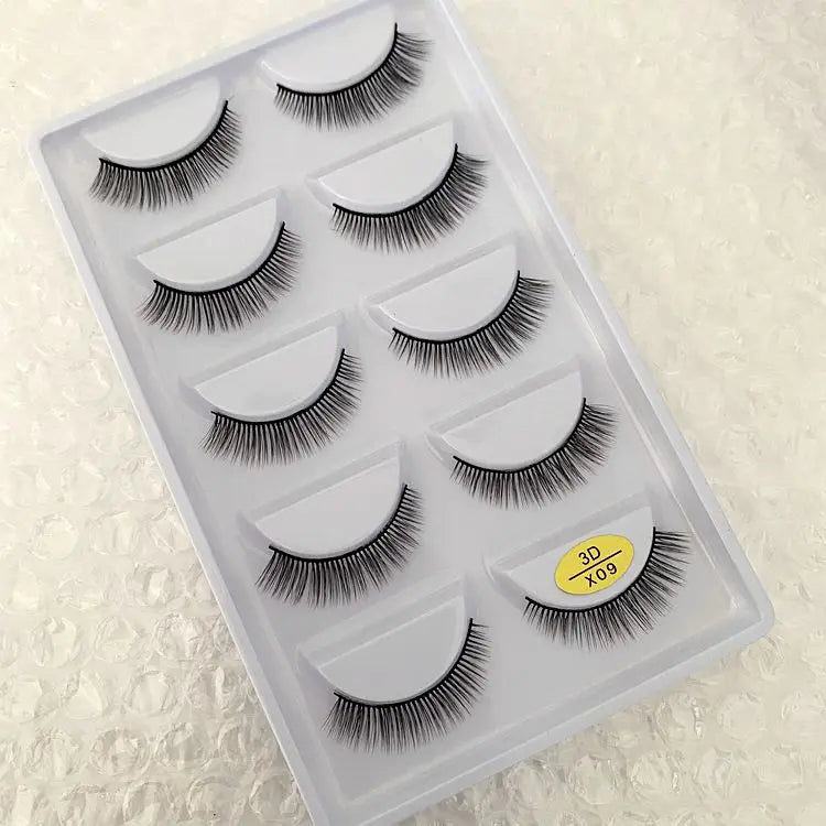 5 pairs 100% Real Mink Eyelashes Faux Cils Natural False Eyelashes 3d Mink Lashes Soft Eyelash Extension Makeup Cilio H13 E-08