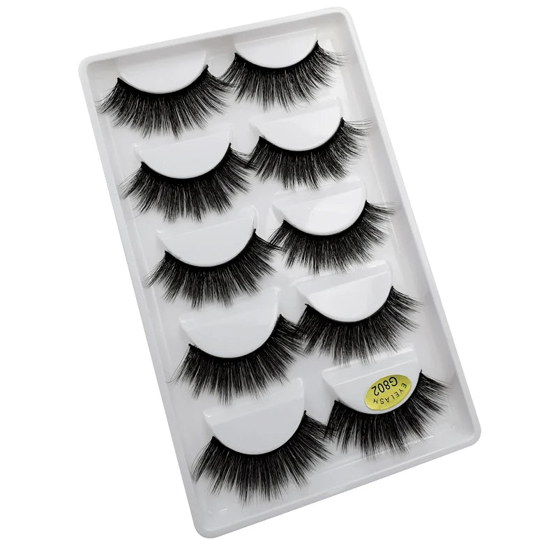 5 Pairs Mink EyeLashes 3D False Lashes winged Thick MakeupEyeLash Dramatic Lashes Natural Volume Soft Fake Eye Lashes g800