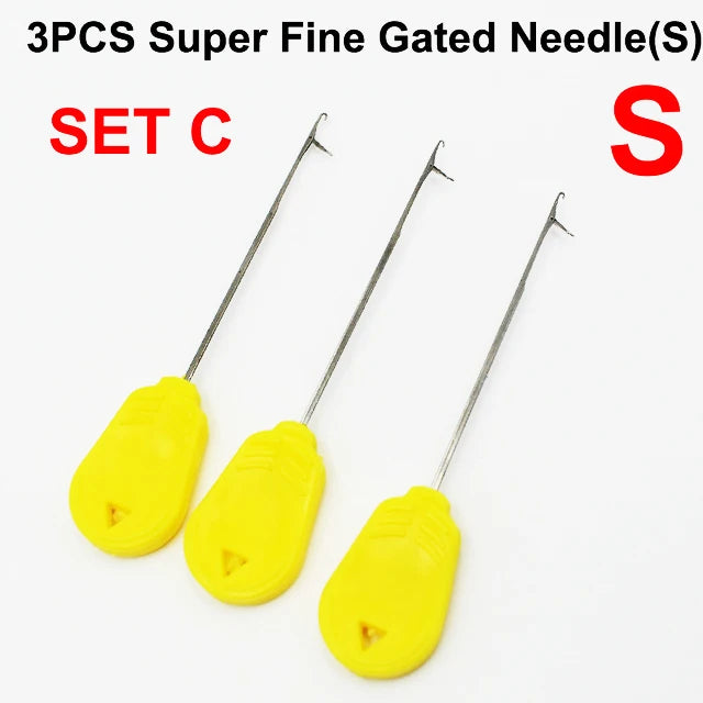 3PCS Carp Fishing Tools Kit Crochet Hook Stringer Bait Needles Pop Up Boilies Splicing Pins Needle For Carp Fishing Rigs Tackle