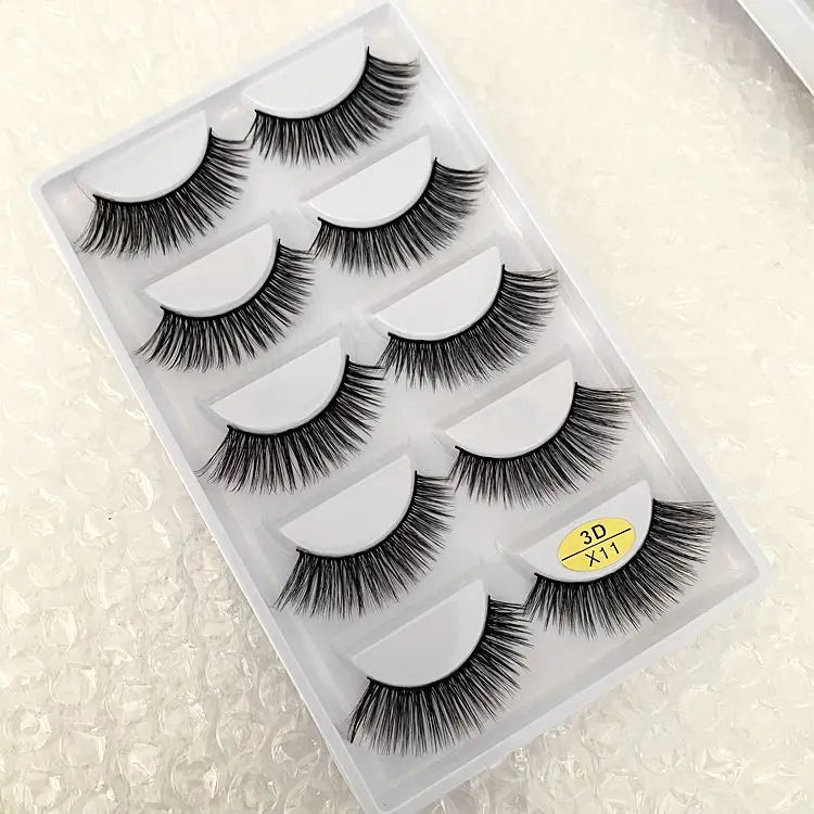 5 pairs 100% Real Mink Eyelashes Faux Cils Natural False Eyelashes 3d Mink Lashes Soft Eyelash Extension Makeup Cilio H13 E-08