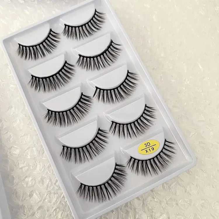 5 pairs 100% Real Mink Eyelashes Faux Cils Natural False Eyelashes 3d Mink Lashes Soft Eyelash Extension Makeup Cilio H13 E-08