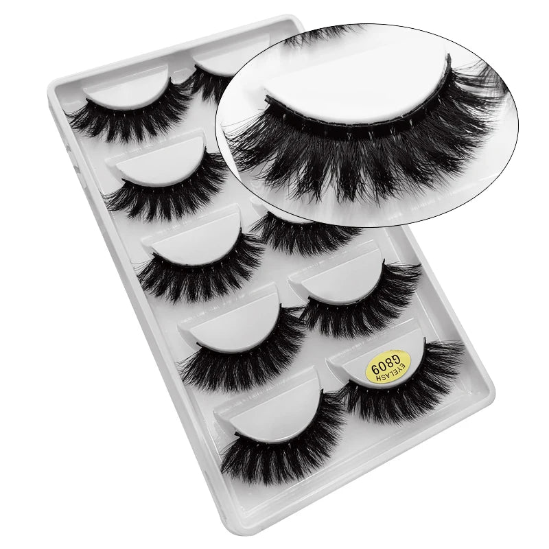 5 Pairs Mink EyeLashes 3D False Lashes winged Thick MakeupEyeLash Dramatic Lashes Natural Volume Soft Fake Eye Lashes g800