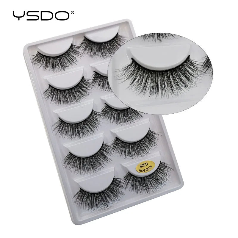 5 Pairs Mink EyeLashes 3D False Lashes winged Thick MakeupEyeLash Dramatic Lashes Natural Volume Soft Fake Eye Lashes g800