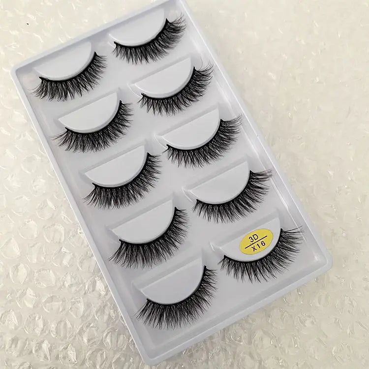 5 pairs 100% Real Mink Eyelashes Faux Cils Natural False Eyelashes 3d Mink Lashes Soft Eyelash Extension Makeup Cilio H13 E-08