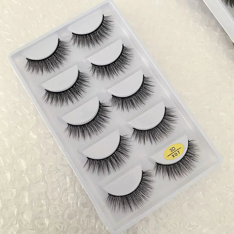 5 pairs 100% Real Mink Eyelashes Faux Cils Natural False Eyelashes 3d Mink Lashes Soft Eyelash Extension Makeup Cilio H13 E-08