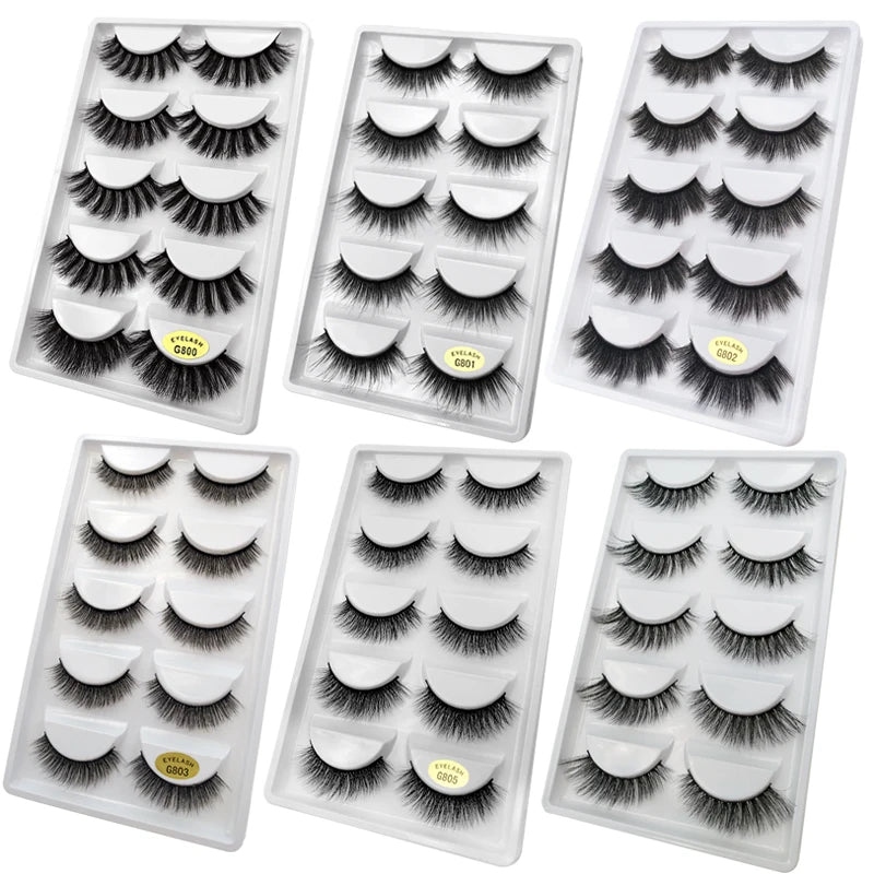 5 Pairs Eyelashes 3d Mink Lashes Eyelash Extension Natural False Eyelashes Volume Lashes Maquillaje Mink Eyelashes Makeup Cilios