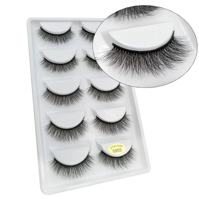 40 Style 5Pairs Natural 3D Mink Eyelashes False Eyelashes Makeup Fake Eye Lashes Faux Cils Make Up Beauty Tools Wholesale 3D-X08