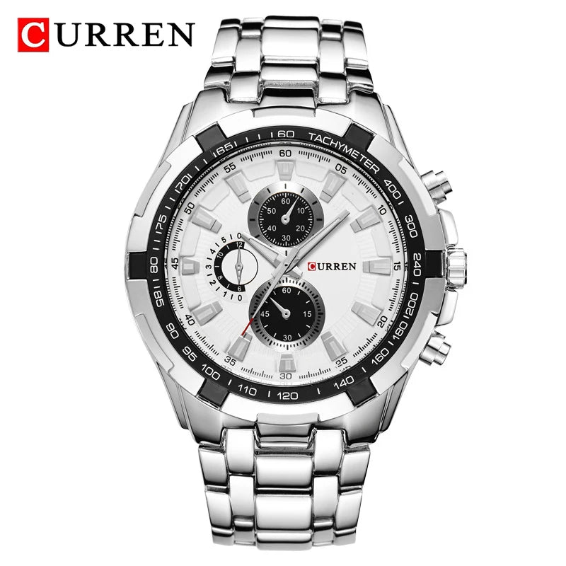 CURREN 8023 Quartz Watch Men Waterproof Sport Military Watches Mens Business Stainless Steel Wristwatch Male Clock reloj hombre