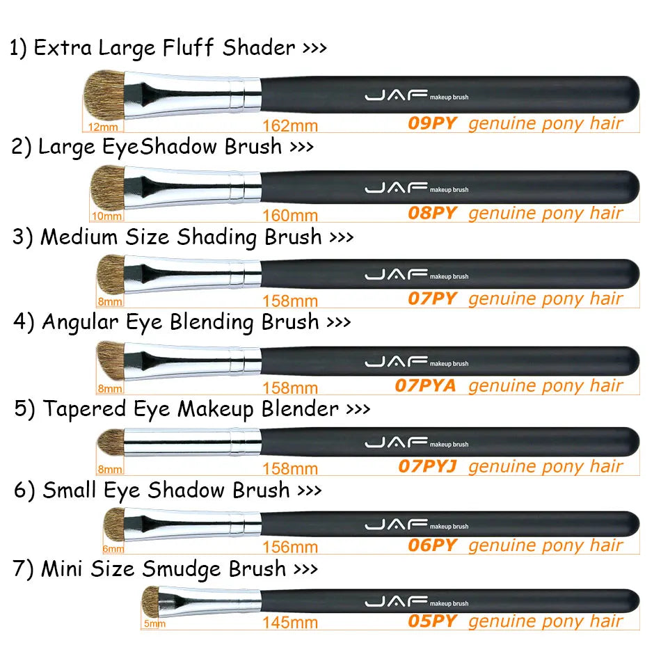 JAF 7 PCS Eyeshadow Make-up Tool Kit Eye Shade Make Up Brushes Sets Professional Makeup Brushes for Eye Shadow Blending JE07PY