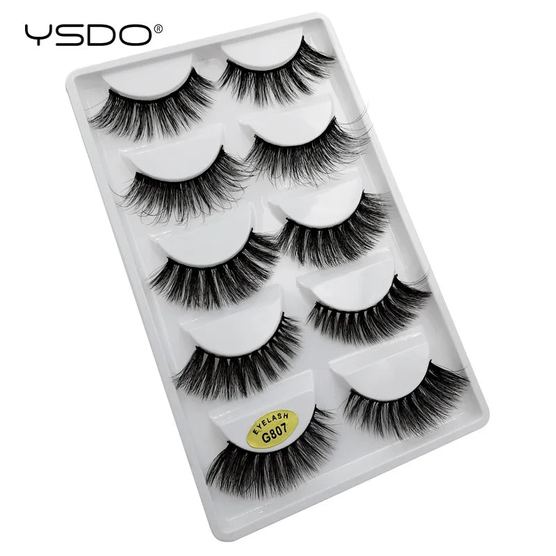 5 Pairs Mink EyeLashes 3D False Lashes winged Thick MakeupEyeLash Dramatic Lashes Natural Volume Soft Fake Eye Lashes g800