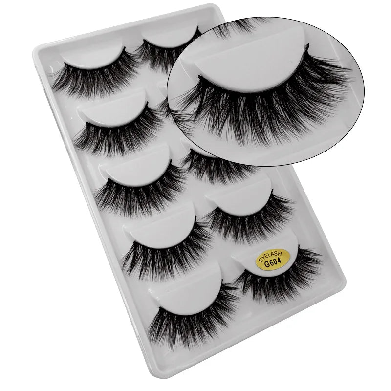 5 Pairs Mink EyeLashes 3D False Lashes winged Thick MakeupEyeLash Dramatic Lashes Natural Volume Soft Fake Eye Lashes g800