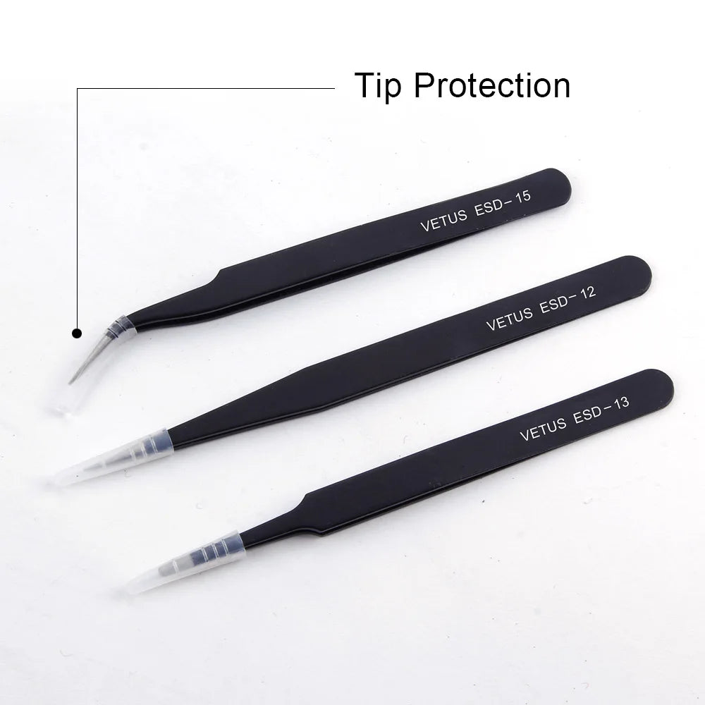 VETUS Stainless Steel Eyebrow Tweezer False Eyelash Extension Tweezers Auxiliary Repair Hyperfine Lashes Tools Make Up Tweezers