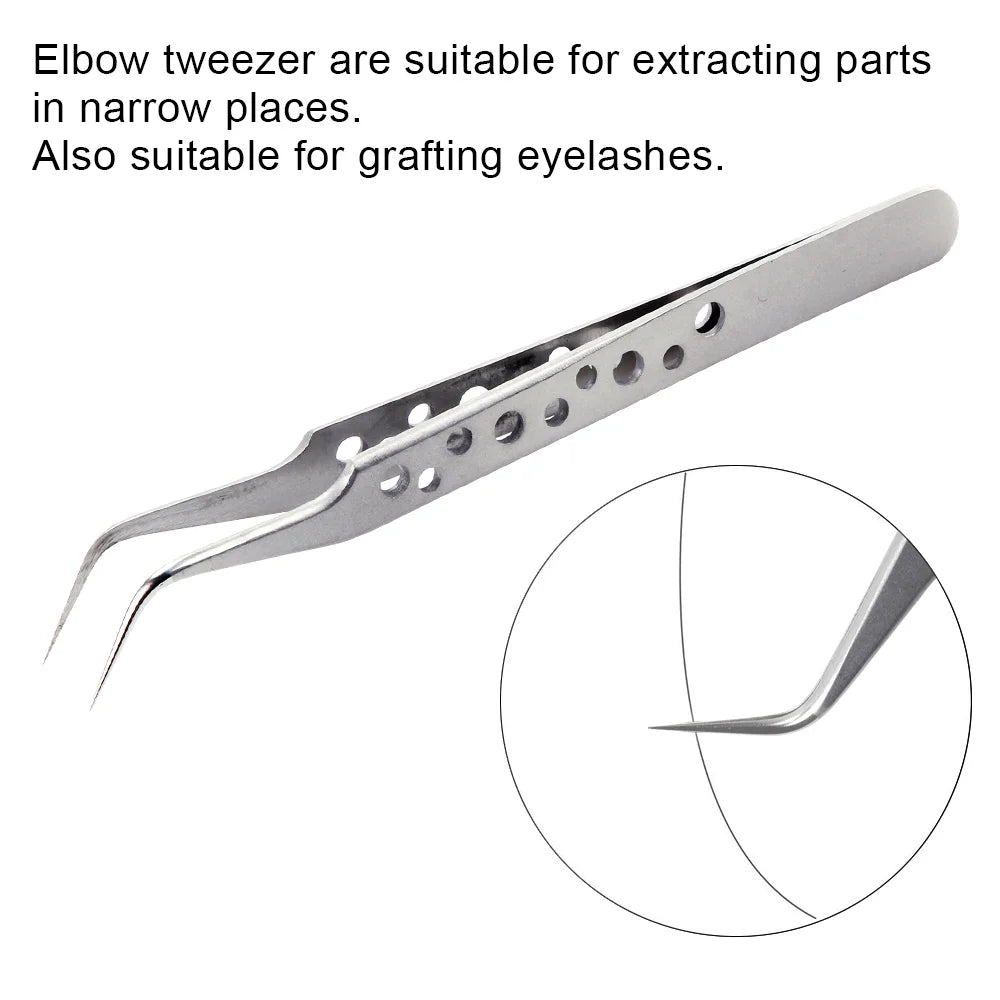 VETUS Stainless Steel Eyebrow Tweezer False Eyelash Extension Tweezers Auxiliary Repair Hyperfine Lashes Tools Make Up Tweezers