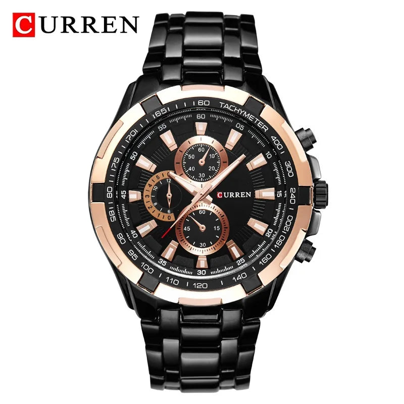 CURREN 8023 Quartz Watch Men Waterproof Sport Military Watches Mens Business Stainless Steel Wristwatch Male Clock reloj hombre