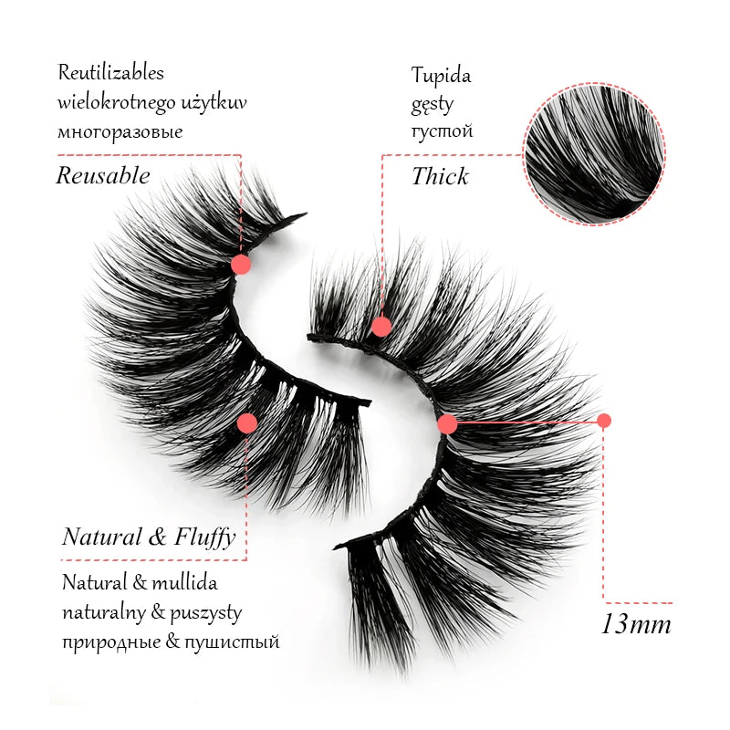 5 Pairs Mink EyeLashes 3D False Lashes winged Thick MakeupEyeLash Dramatic Lashes Natural Volume Soft Fake Eye Lashes g800