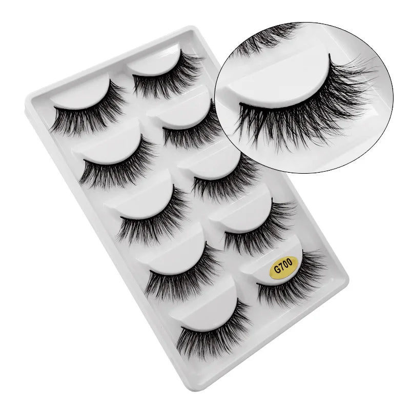 5 Pairs Mink EyeLashes 3D False Lashes winged Thick MakeupEyeLash Dramatic Lashes Natural Volume Soft Fake Eye Lashes g800