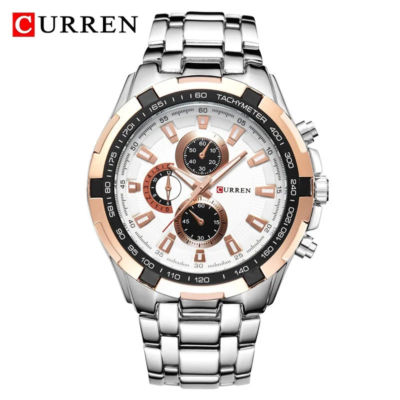 CURREN 8023 Quartz Watch Men Waterproof Sport Military Watches Mens Business Stainless Steel Wristwatch Male Clock reloj hombre