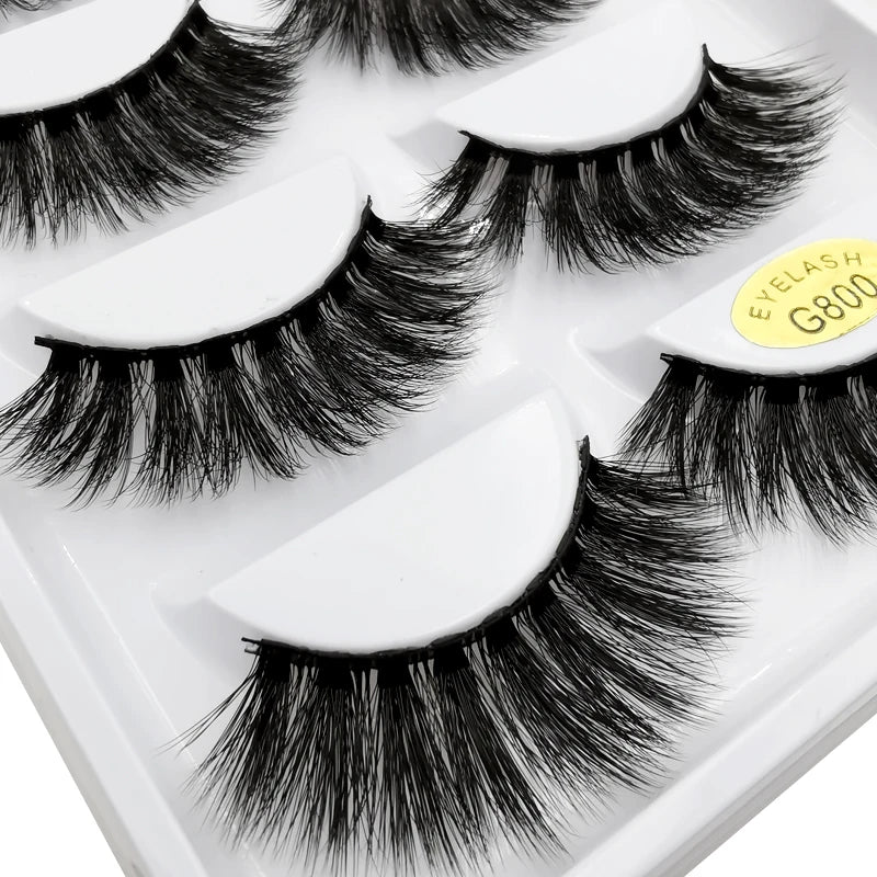 5 Pairs Eyelashes 3d Mink Lashes Eyelash Extension Natural False Eyelashes Volume Lashes Maquillaje Mink Eyelashes Makeup Cilios