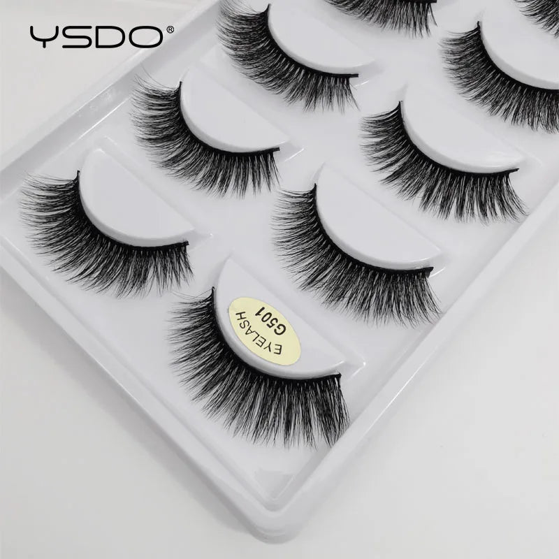 5 Pairs Eyelashes 3d Mink Lashes Eyelash Extension Natural False Eyelashes Volume Lashes Maquillaje Mink Eyelashes Makeup Cilios