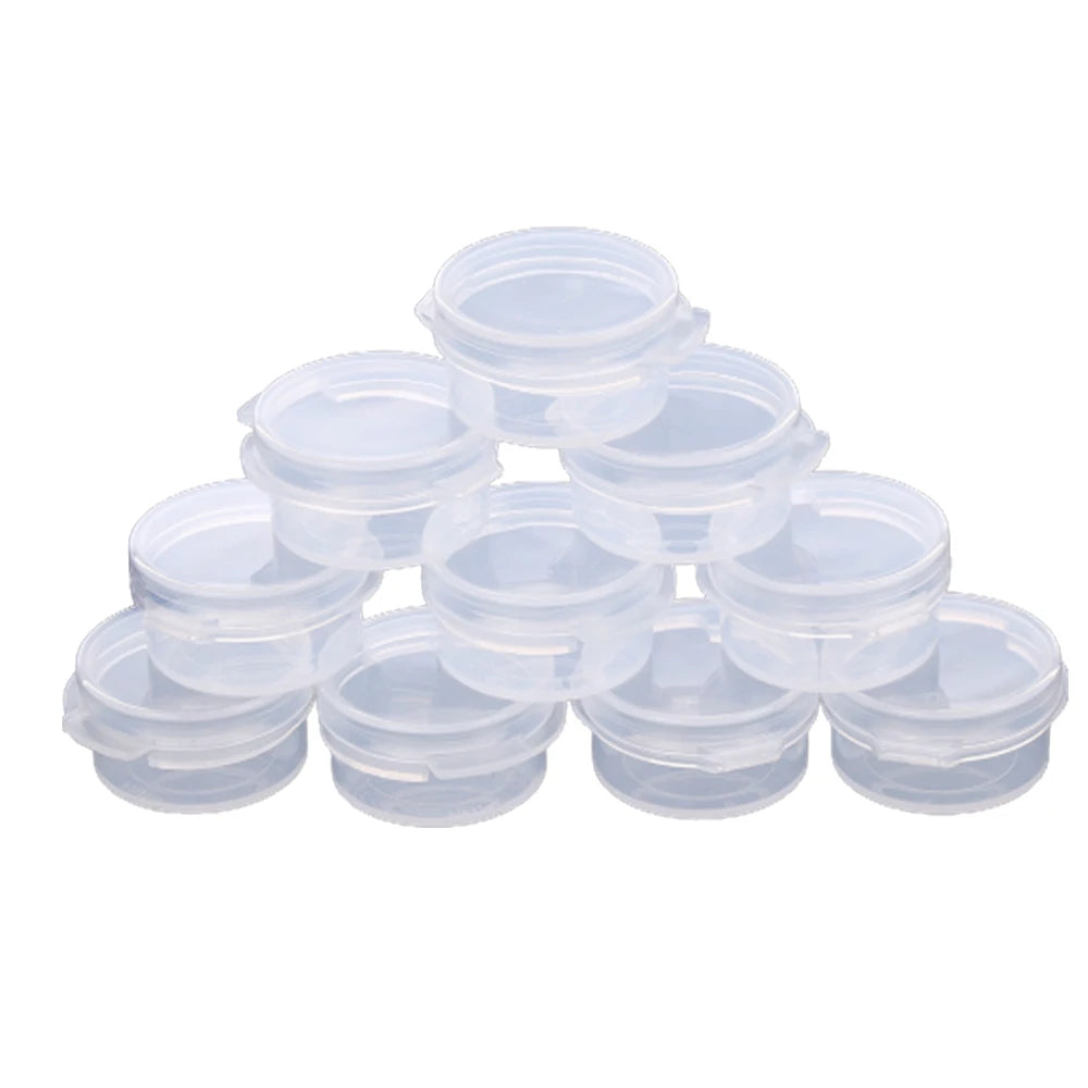 5pc Clear Make Up Jars For Mini Sample Bottle Sealing Pot Face Cream Container Plastic Transparent Cosmetic Case Portable Box