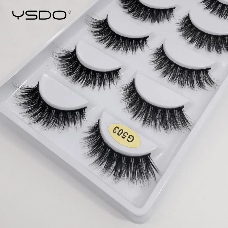 5 Pairs Eyelashes 3d Mink Lashes Eyelash Extension Natural False Eyelashes Volume Lashes Maquillaje Mink Eyelashes Makeup Cilios