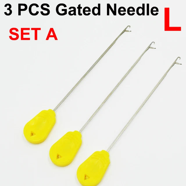 3PCS Carp Fishing Tools Kit Crochet Hook Stringer Bait Needles Pop Up Boilies Splicing Pins Needle For Carp Fishing Rigs Tackle