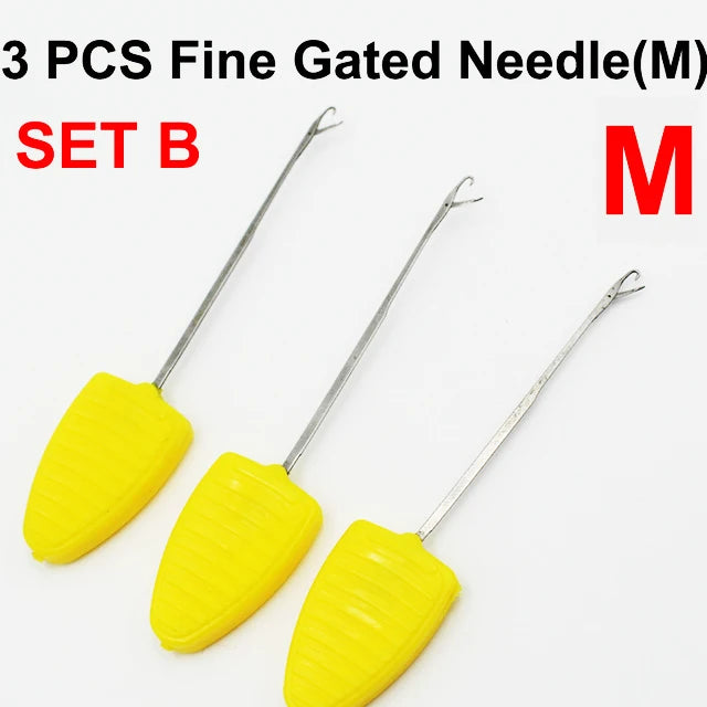 3PCS Carp Fishing Tools Kit Crochet Hook Stringer Bait Needles Pop Up Boilies Splicing Pins Needle For Carp Fishing Rigs Tackle