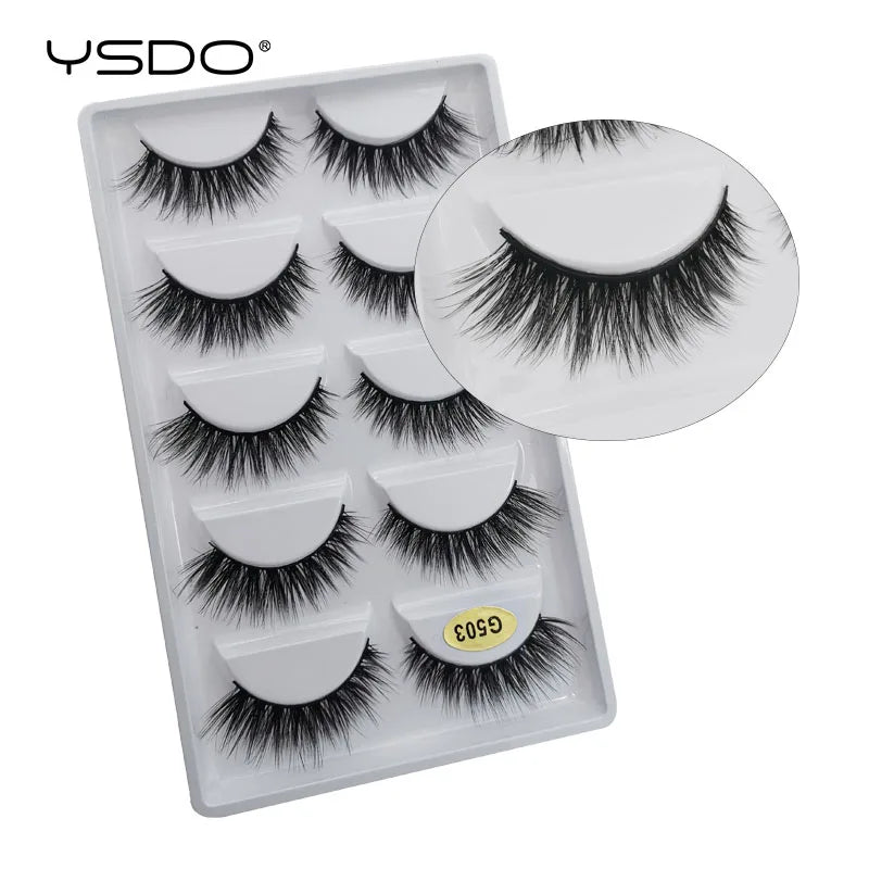 5 Pairs Mink EyeLashes 3D False Lashes winged Thick MakeupEyeLash Dramatic Lashes Natural Volume Soft Fake Eye Lashes g800