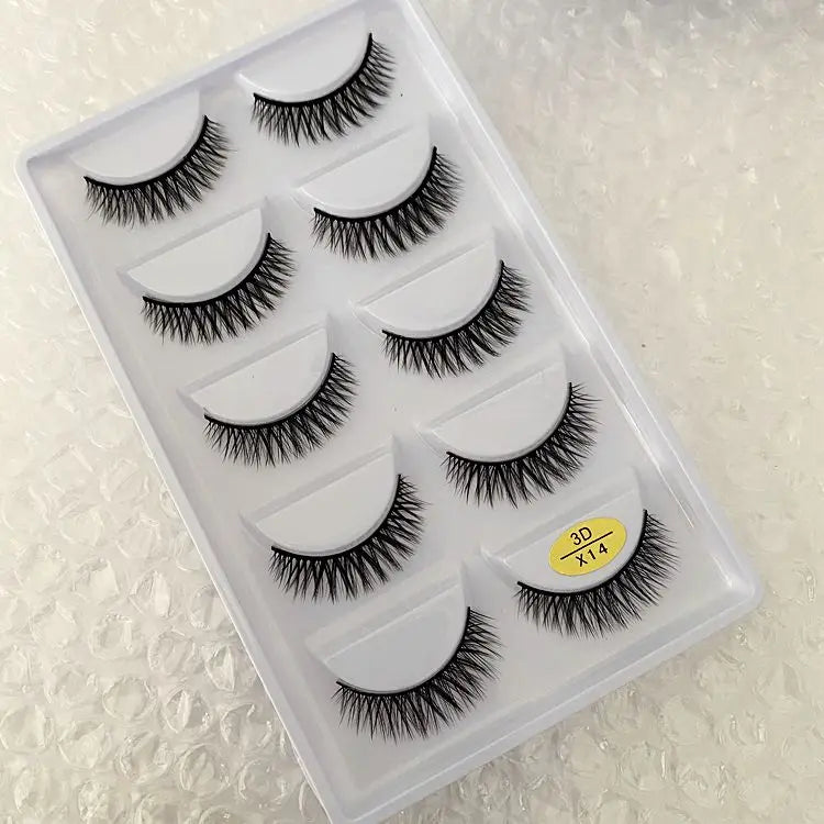 5 pairs 100% Real Mink Eyelashes Faux Cils Natural False Eyelashes 3d Mink Lashes Soft Eyelash Extension Makeup Cilio H13 E-08