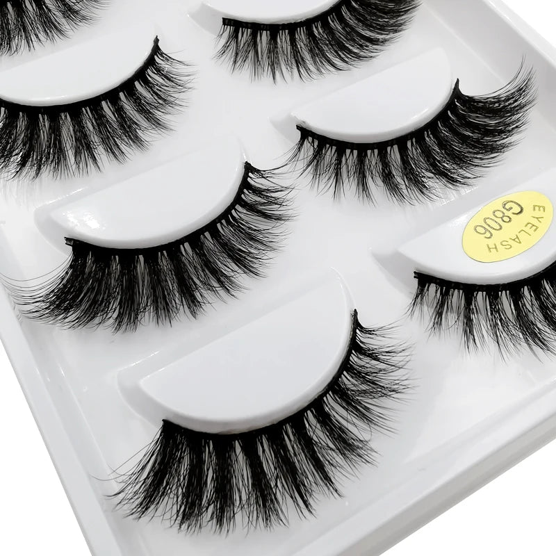 5 Pairs Eyelashes 3d Mink Lashes Eyelash Extension Natural False Eyelashes Volume Lashes Maquillaje Mink Eyelashes Makeup Cilios