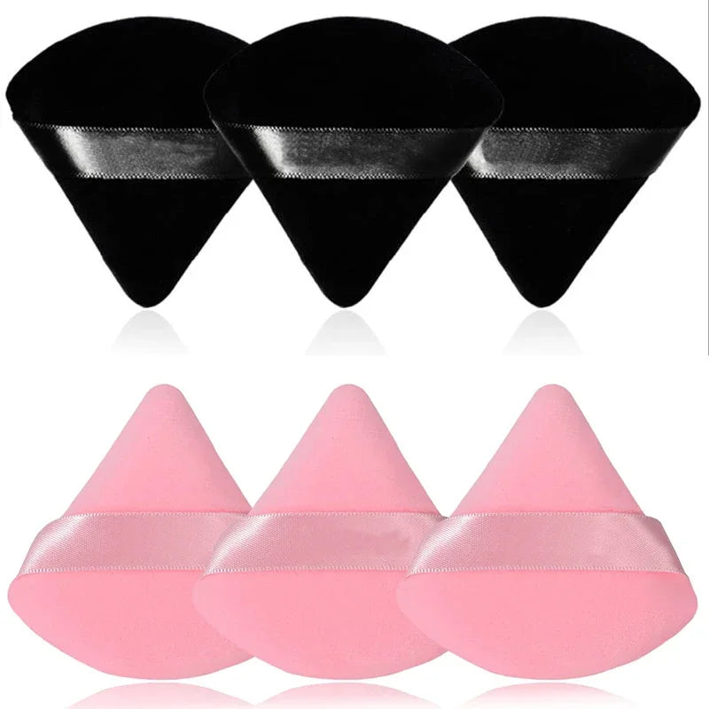 2/6Pcs Triangle Powder Puff Face Makeup Sponge Soft Velvet Cosmetic Puff Blender Beauty Foundation Sponge Make Up Accessories