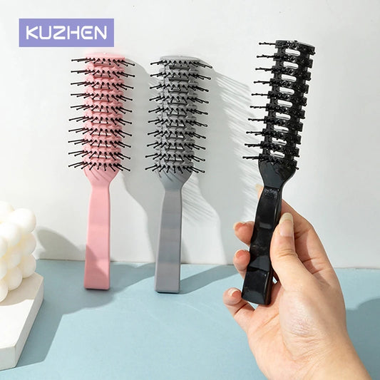 Hollow Hair Scalp Massage Comb Hair Brush Anti-static Wet Dry Curly Detangler Hairbrush Nylon Salon Hair Styling Tools