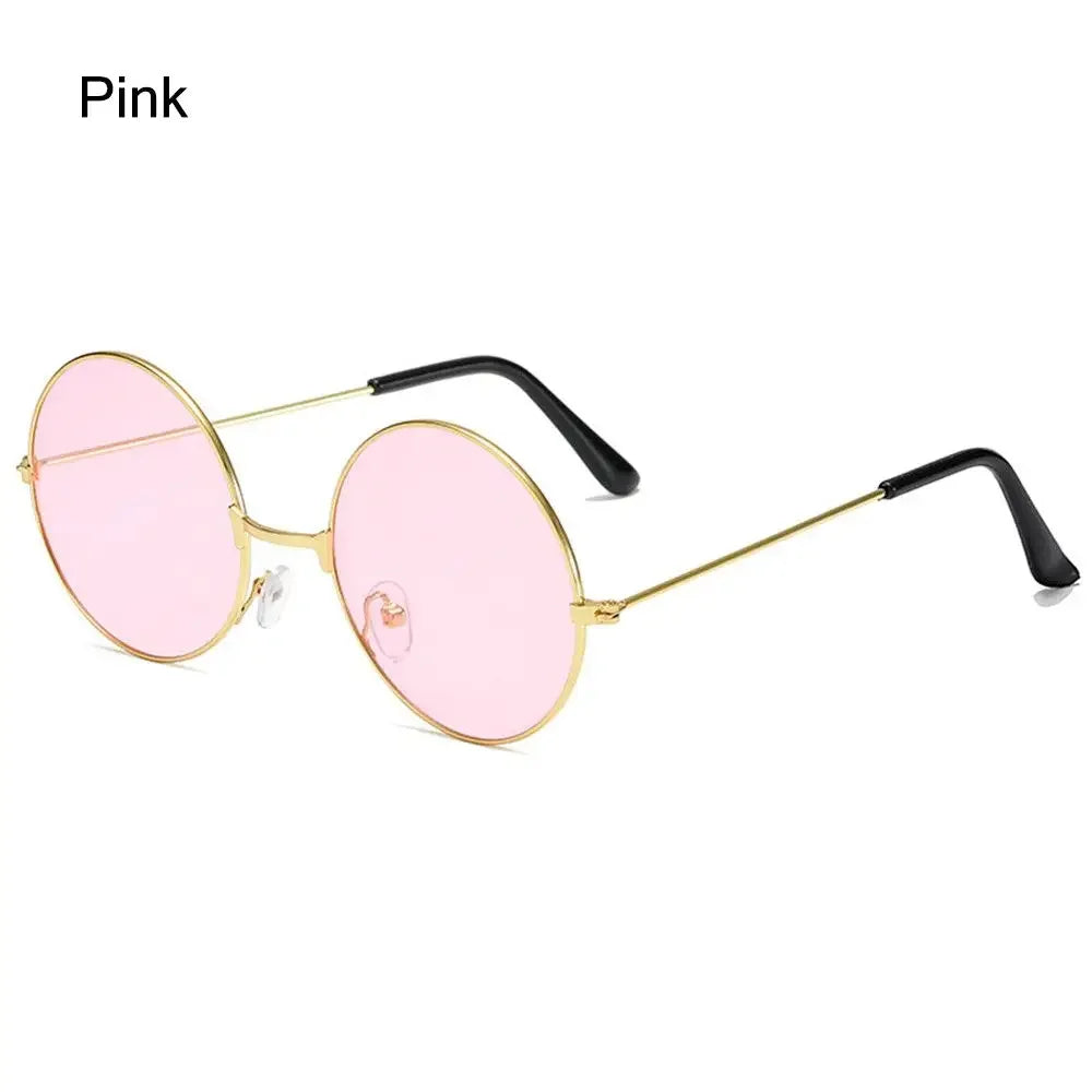 2022 Fashion Retro Round Hippie Sunglasses Circle Metal Sunglasses for Women Men Disco Party Glasses