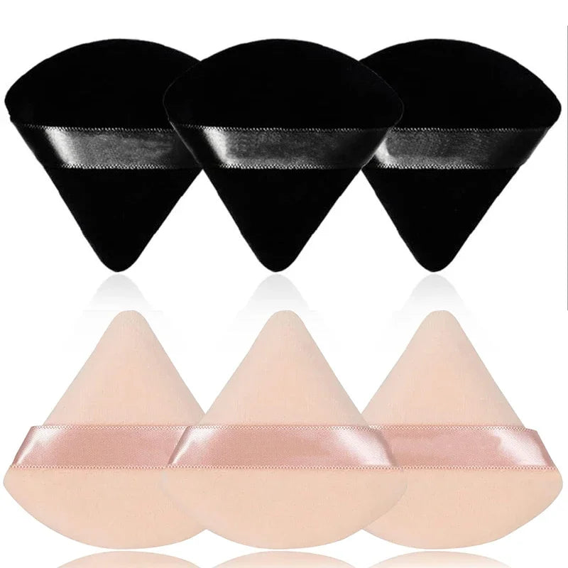 2/6Pcs Triangle Powder Puff Face Makeup Sponge Soft Velvet Cosmetic Puff Blender Beauty Foundation Sponge Make Up Accessories