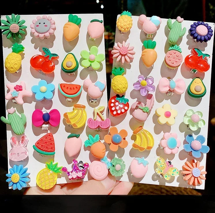 10pcs Cute Girls Earrings Ear Clip No Ear Hole Flower Earrings Children Jewelry Princess Girls Birthday Gifts Kids Accessories