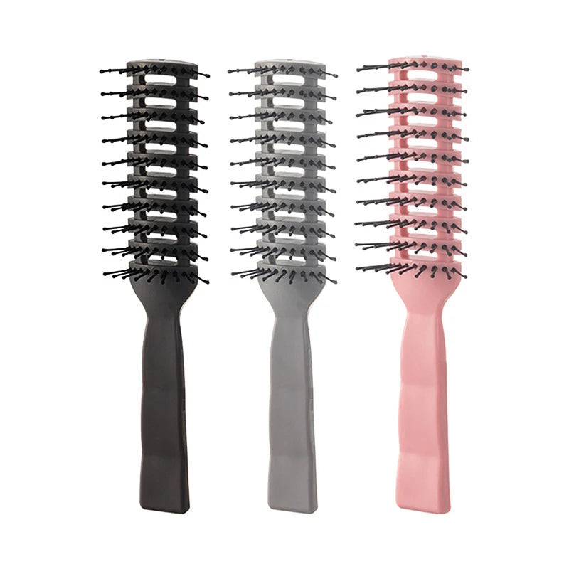 Hollow Hair Scalp Massage Comb Hair Brush Anti-static Wet Dry Curly Detangler Hairbrush Nylon Salon Hair Styling Tools