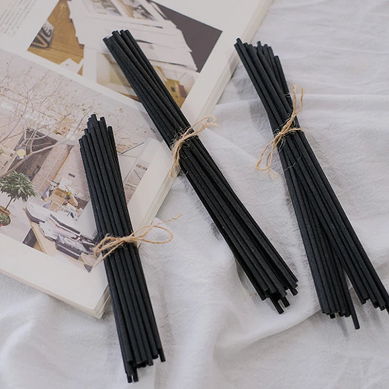 50pcs 5/4/3mm 40/35/30/25/23/19cm Black Rattan Sticks Reed Diffuser Replacement Sticks Reed Sticks Aromatherapy Diffuser Sticks