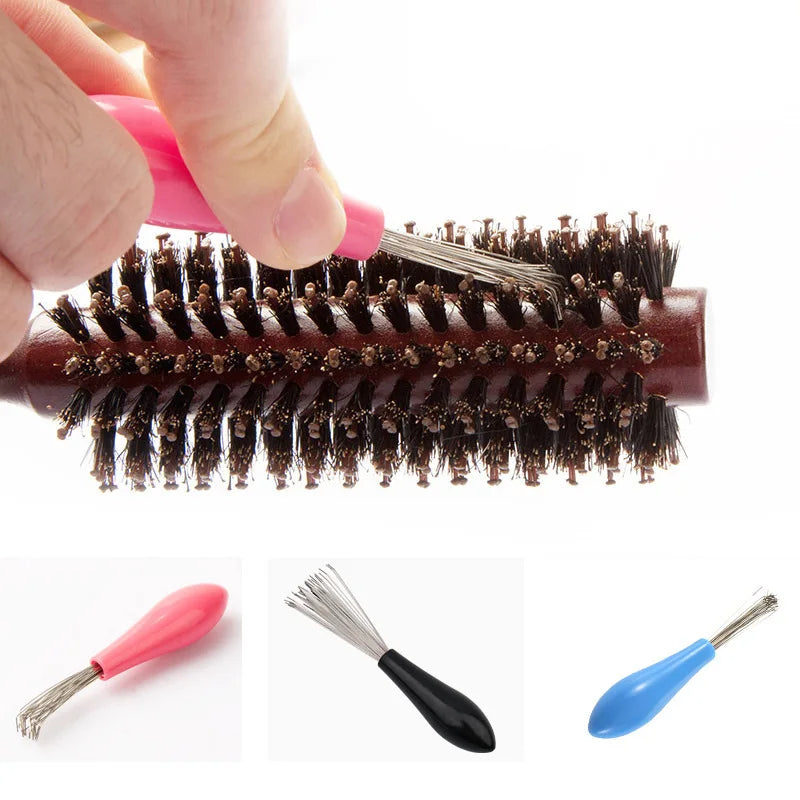 Comb Hair Brush Cleaner Plastic Metal Cleaning Remover Embedded Tool Remover Handle Tangle Hair Comb Accessories Random Color