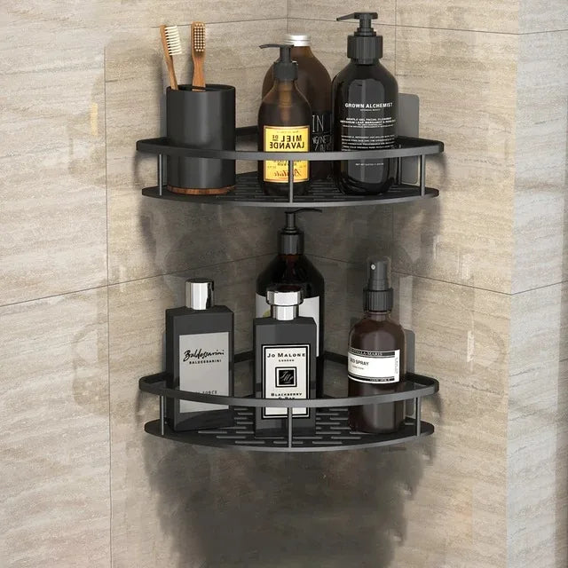 Bathroom Shelf Kitchen Storage Organizer Aluminum Alloy Shampoo Rack Shower Shelf Bathroom Accessories No Drill Shelf