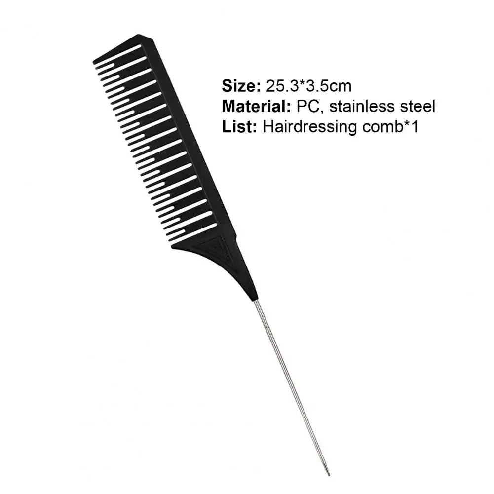 Large and Small Toothed Steel Needle-point Tail Comb Trendy Comb PC Tip-tail Hair Highlighting Comb for Stylist