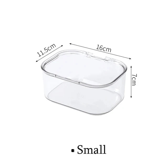 Transparent Acrylic Cosmetics Storage Box with Lid Waterproof Dustproof Jewelry Make Up Organizer for Home Desktop Storage Box