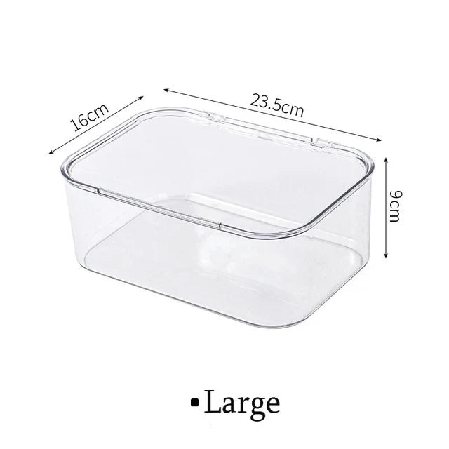 Transparent Acrylic Cosmetics Storage Box with Lid Waterproof Dustproof Jewelry Make Up Organizer for Home Desktop Storage Box